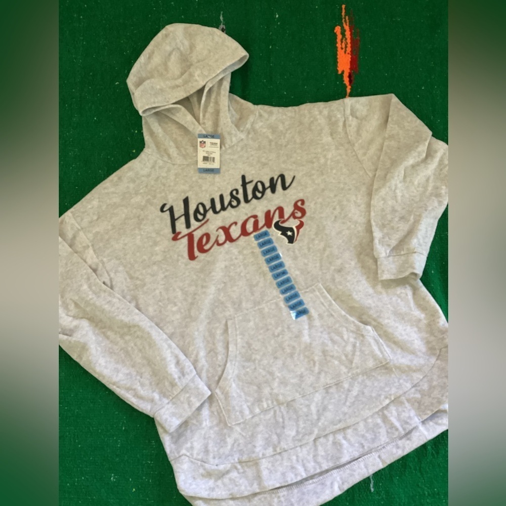 NFL Houston Texans Gray Pullover with Navy Text sleepwear hoodie -SZ L